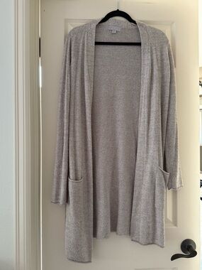 Barefoot Dreams Open-Front Cardigan in Light Gray